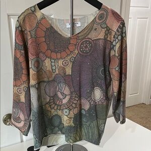 Artistic Long Sleeve Top - Multicolor